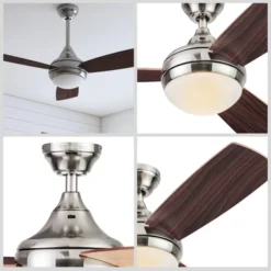 Harbor Breeze Sauble Beach 44-in Brushed Nickel Ceiling Fan (3 Blades) -Globe Lite Shop 43105015c L