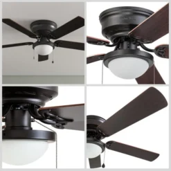 Harbor Breeze Armitage 52-in Bronze Ceiling Fan (5 Reversible Blades) -Globe Lite Shop 43105030c L