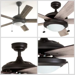 Harbor Breeze Traditional 52-in Oil-Rubbed Bronze Ceiling Fan (5 Blades) 8 Harbor Breeze Traditional 52-in Oil-Rubbed Bronze Ceiling Fan (5 Blades) -Globe Lite Shop 43105032b L