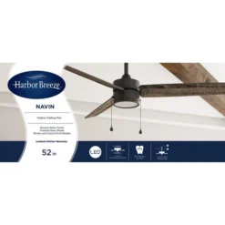 Harbor Breeze Navin 52-in Bronze Ceiling Fan With 3 Reversible Blades 7 Harbor Breeze Navin 52-in Bronze Ceiling Fan With 3 Reversible Blades -Globe Lite Shop 43105034ea L