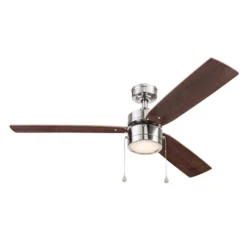 Harbor Breeze Ceiling Fan 52-in 3 Blade Brushed Nickel -Globe Lite Shop 43105035 L