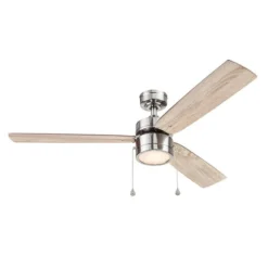 Harbor Breeze Ceiling Fan 52-in 3 Blade Brushed Nickel -Globe Lite Shop 43105035b L