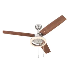 Harbor Breeze 48-in Dia Brsuhed Nickel Ceiling Fan 3 Reversible Blades -Globe Lite Shop 43105038c L