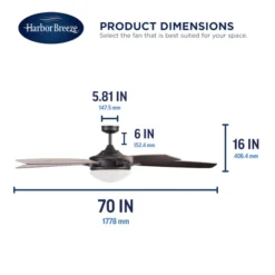 Harbor Breeze Coastal Key 70-in Bronze Ceiling Fan With 5 Blades