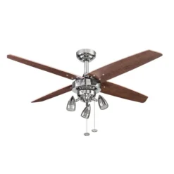 Harbor Breeze Ceiling Fan 48-in 4 Blade Chrome -Globe Lite Shop 43105040b L