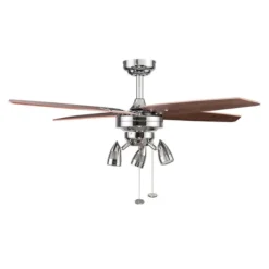 Harbor Breeze Ceiling Fan 48-in 4 Blade Chrome -Globe Lite Shop 43105040e L