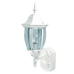 Globe Electric Globe Exterior Wall Lantern - White - Motion Detector