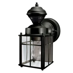 Globe Electric Globe Wall Mount Lantern With Motion Sensor - Black
