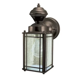 Globe Wall Mount Lantern With Motion Sensor - Bronze