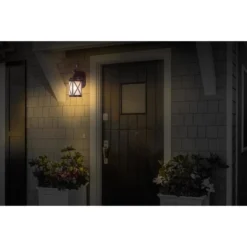 Globe Electric Globe Marietta Outdoor Wall Light With Motion Sensor - 18-in - Satin Black