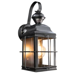 Globe Electric Globe Outdoor Motion-Activated Wall-Mount Lantern - Black -Globe Lite Shop 51025168b L
