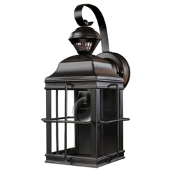 Globe Electric Globe Outdoor Motion-Activated Wall-Mount Lantern - Black