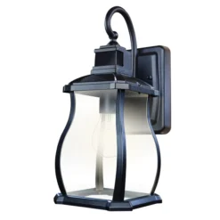 Globe Electric Globe Sutton Motion Activated Outdoor Wall Lantern - 180° - Black