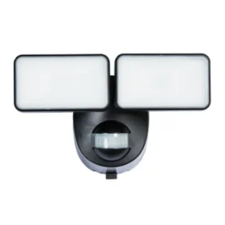 Globe Electric Globe Security Light With Motion Detection - 2 LED Lights - 180 Degrees - 400 Lumens - Black