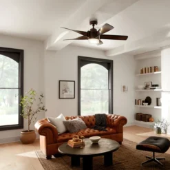 Kichler 52-in Ceiling Fan With Light (5-Blade) -Globe Lite Shop 61325007d L