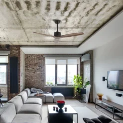 Lumirama Gemini Ceiling Fan - 3 Blades - Matte Black - 52-in Dia X 13 3/4-in H -Globe Lite Shop 66905360d L