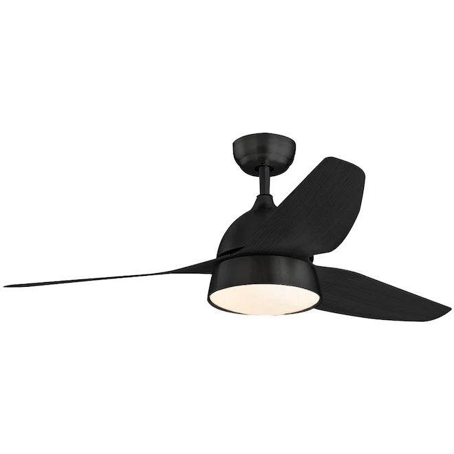 Lumirama Mackenzy 48-in Ceiling Fan With Integrated LED Light - Acrylic/Glass - Black - 150 W 2 Lumirama Mackenzy 48-in Ceiling Fan With Integrated LED Light - Acrylic/Glass - Black - 150 W - Image 2