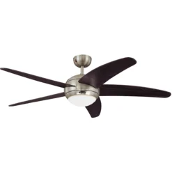 Westinghouse Bendan Ceiling Fan - Satin Chrome - 5 Blades - 52-in Dia 8 Westinghouse Bendan Ceiling Fan - Satin Chrome - 5 Blades - 52-in Dia -Globe Lite Shop 84515080 L