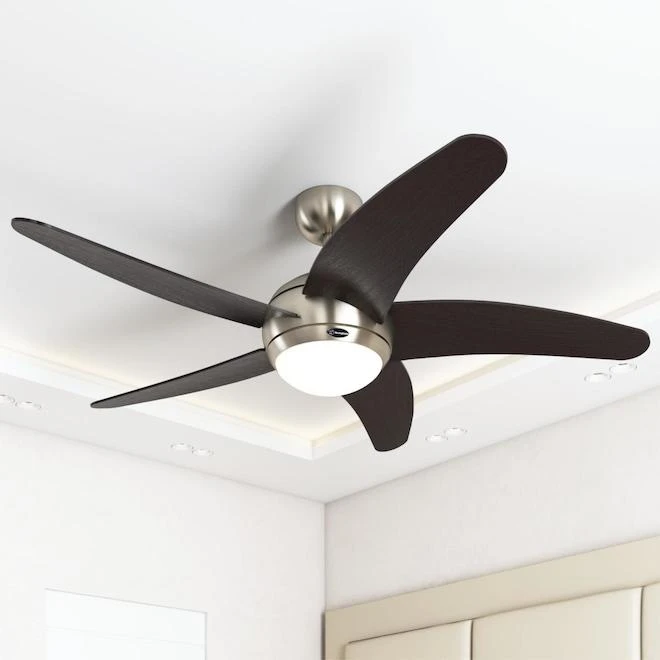Westinghouse Bendan Ceiling Fan - Satin Chrome - 5 Blades - 52-in Dia 1 Westinghouse Bendan Ceiling Fan - Satin Chrome - 5 Blades - 52-in Dia